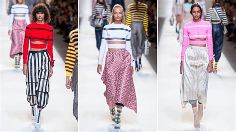 fendi striped crop top spring 2017|Fendi Spring 2017: A Queen's Countryside Romp .